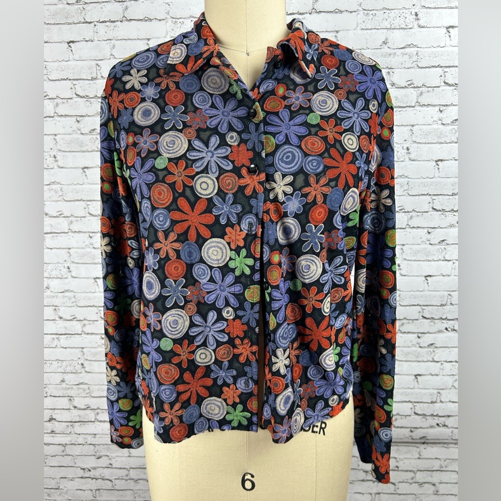 Jazz Sport | Vintage floral design blouse size M